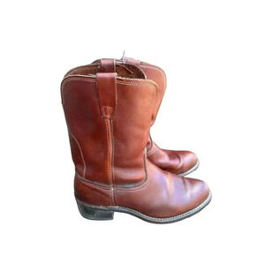 Vintage Biltrite Men’s Brown Leather Pull On Cowboy Boots Size 10.5 Made In USA